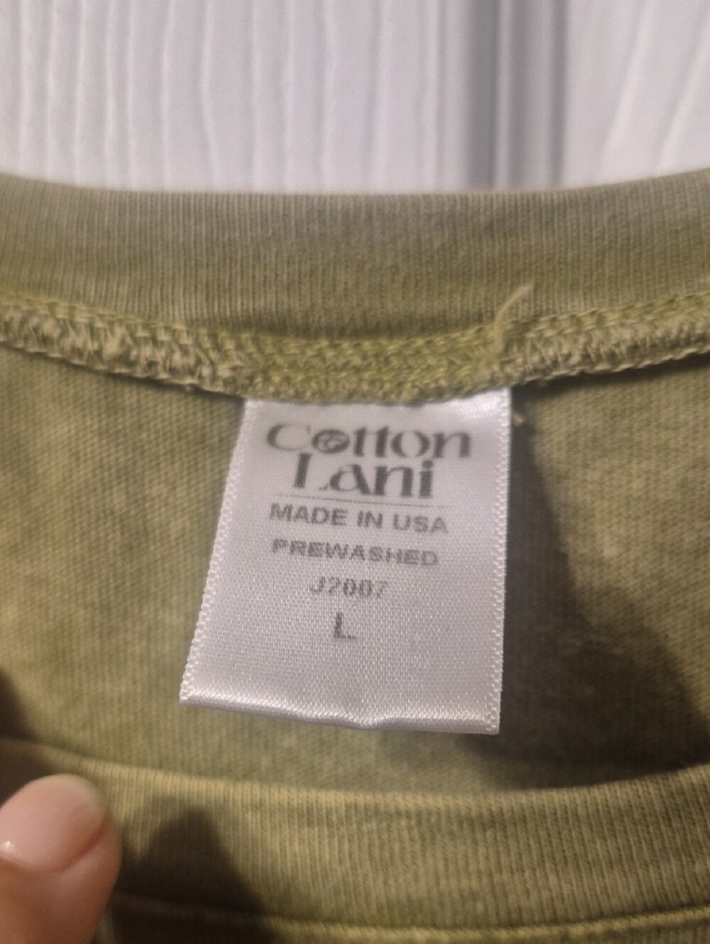 Lani Olive Green Short-Sleeve Cotton Top - Picture 2 of 3